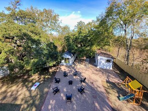 Tiny Home on Right | Barn Game Room on Left