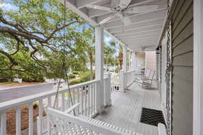 Front porch with swing and rockers