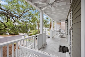 Front porch with swing and rockers