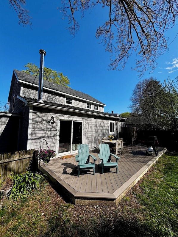 Back deck is a great place for outdoor dinners.