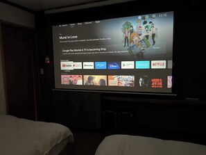 The bedroom is a cinema