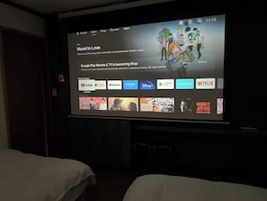 The bedroom is a cinema