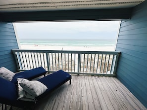 Charline at Shoreline Villas balcony