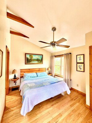 Unwind and recharge! This tranquil bedroom offers a peaceful escape, perfect for a restful night's sleep.