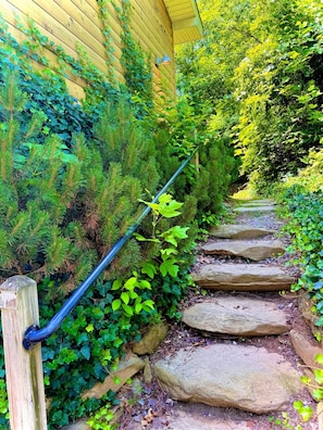 Step into nature! This charming stone staircase leads to a world of outdoor adventure and breathtaking views.