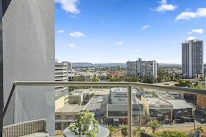 Enjoy your morning coffee in this spacious balcony overlooking the city