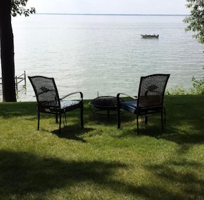 Outdoor Firepit overlooking the lake