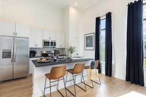 Pull up a stool at the kitchen counter.