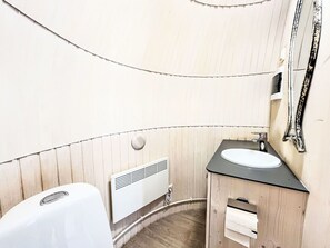 Ceiling, Plumbing Fixture, Bathroom, Design, Wood Stain, Plumbing, Toilet, Plywood, Toilet Seat, Daylighting