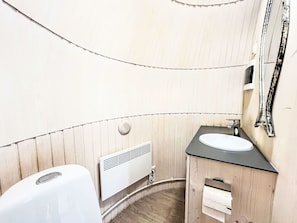 Ceiling, Plumbing Fixture, Bathroom, Design, Wood Stain, Plumbing, Toilet, Plywood, Toilet Seat, Daylighting