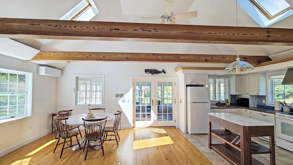 Open and bright kitchen and dining area