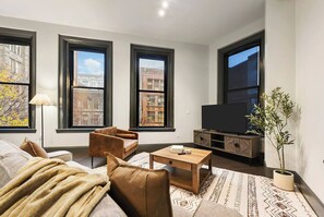 A cozy living room with comfortable seating.