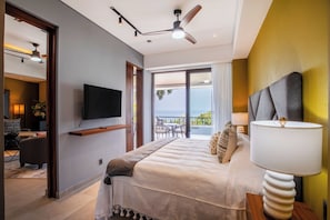 Master Bedroom —King size bed, smart TV, huge ensuite bathroom and ocean view
