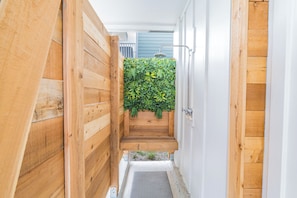 Outdoor shower.