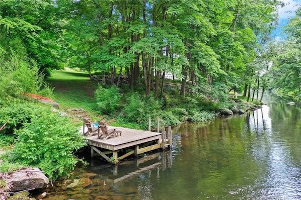 Relax and rejuvenate on the property dock on Saugatuck river. Relax, rejuvenate