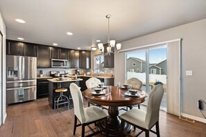 Spacious kitchen and dining area