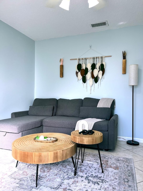 Living room with sofa bed for two!