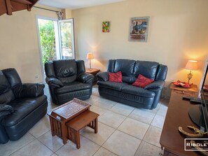 Air-conditioned lounge with television