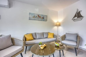 The Living Room seating area.