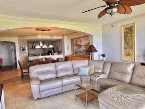 Large sofa with reclining loveseat