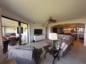 Easy access to the kitchen, dining and lanai
