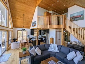 Open concept, warm and inviting living space