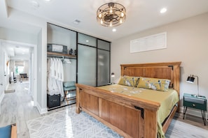 Large bedroom with king size Sleep Number bed (dual side adjustment).