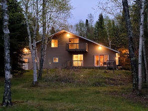 Exterior View of the Cabin at the Dusk