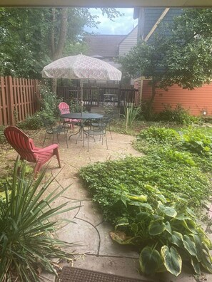 Soak up the sun, when available, while enjoying an adult beverage on our patio