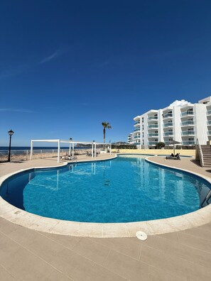 Seafront swimming pool on site