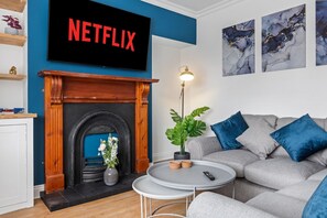 A large corner sofa, perfect for relaxing and entertaining