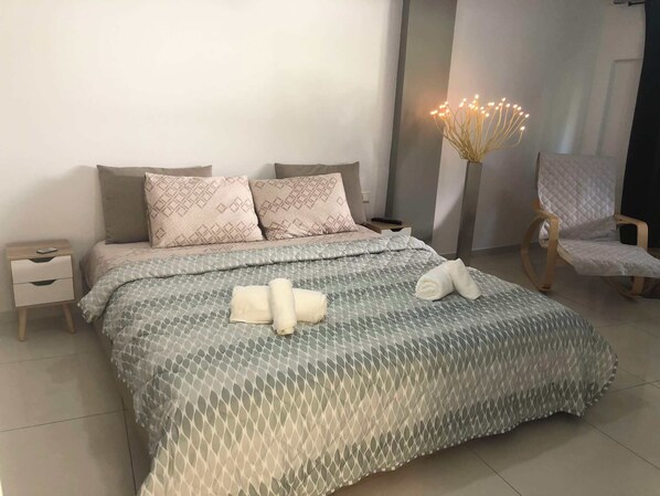Bedroom. Comfortable, has space for relaxing, wardrobe, Smart TV. Air Condition.