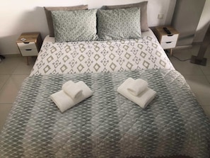 Bedroom. Fresh towels provided.