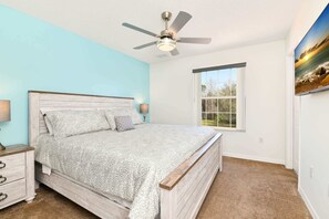 Bedroom 3 with King bed, Smart TV, and private en-suite (2nd floor)
