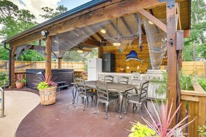 Gazebo | Outdoor Kitchen | Dining Area | Private Hot Tub