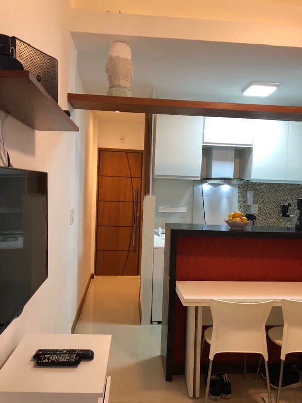 Apartment entrance & TV