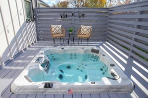 Relax in the newly installed hot tub!
