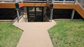 Rear of home - lower level access doors