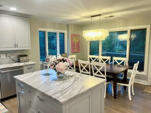kitchen and dining area
