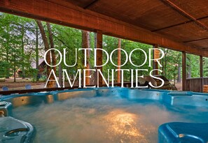 Unwind in your private hot tub, where steamy bubbles meet the cool forest air—perfect for kicking back after a full day of adventure or just doing absolutely nothing.