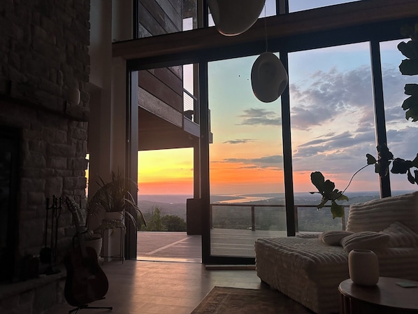 Enjoy sunset from our fireside luxury lounges