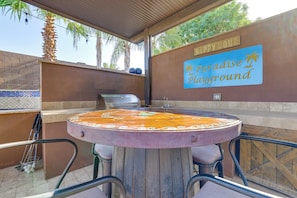 Covered Patio | Smart TV | Seating | Pool View