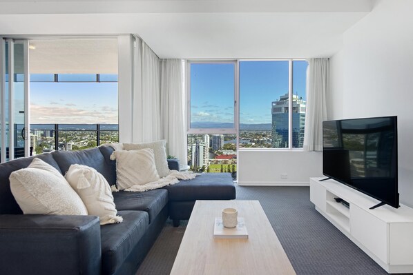Cozy and spacious living area for the guests to relax 