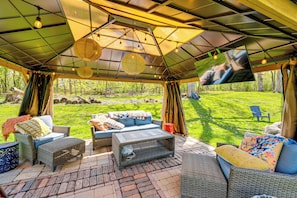 Gazebo | Smart TV | Lounge Furniture | Outdoor String Lights