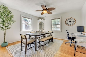Dining Table | Laptop Workspace w/ Monitor | Free WiFi