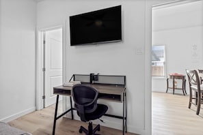Do you need to finish some work? No problem, we got you covered! We include a desk and a desk chair.