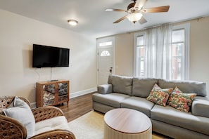 Living room with Roku Smart TV