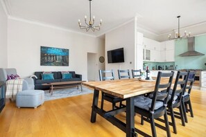 Living room and dining area
