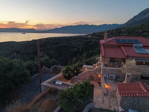 Aerial Landscape View of Verga and the Sea
Showcasing the villa’s privileged position above the coastline.