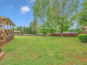 Large private backyard